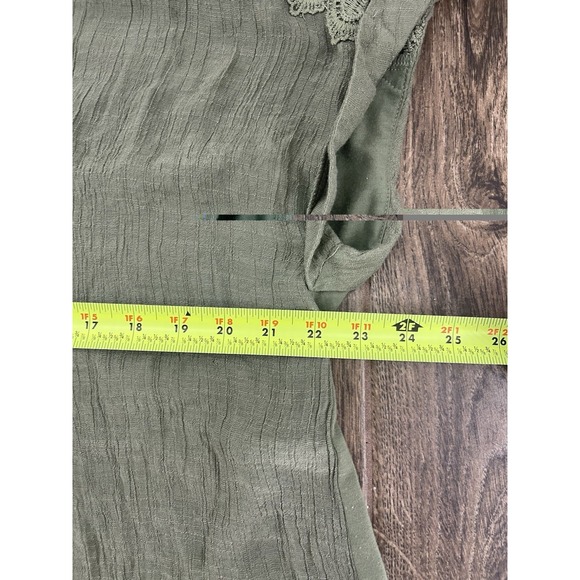 Indigo Rose Top Womens 2X Green Casual V Neck Knit Shoulder Crepe Front - Picture 8 of 9